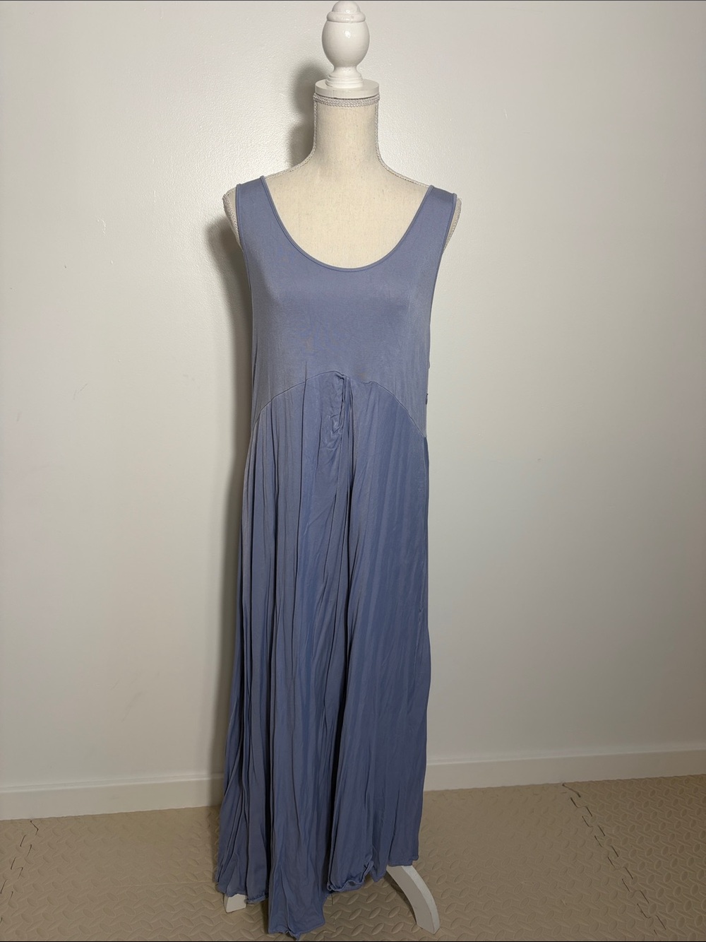 Anthropologie Sleeveless Lavender Blue Maxi Dress with Scoop Neck XL